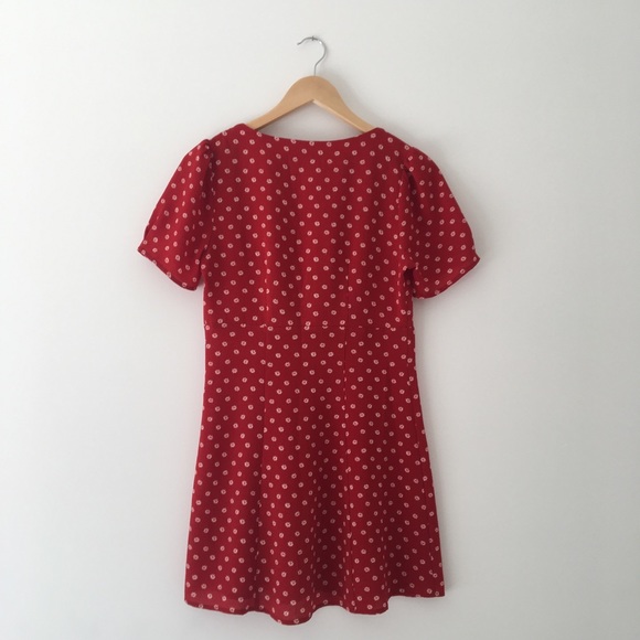 Forever 21 Red Flower Print Dress Size Small - Picture 2 of 4